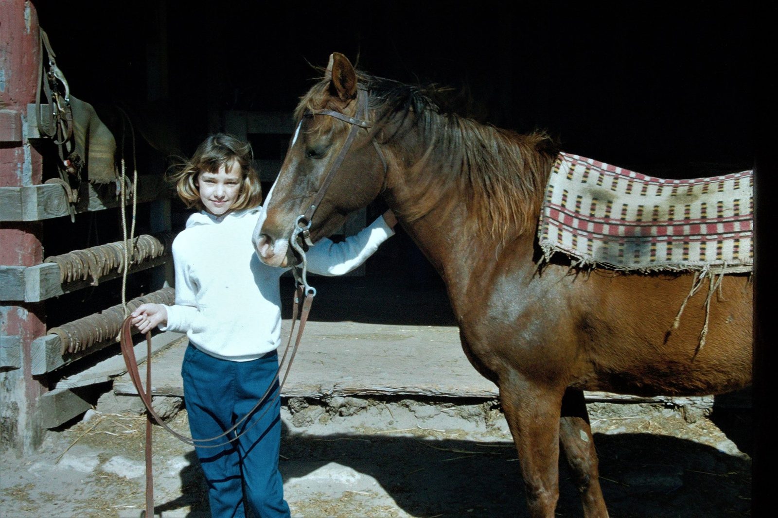 Lois as a girl with her horse on Santa Rosa Island